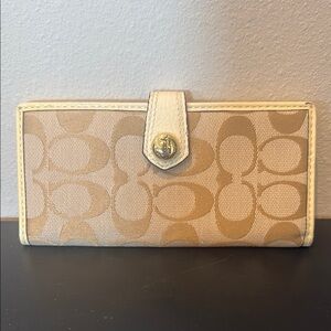 Coach Beige Signature Wallet